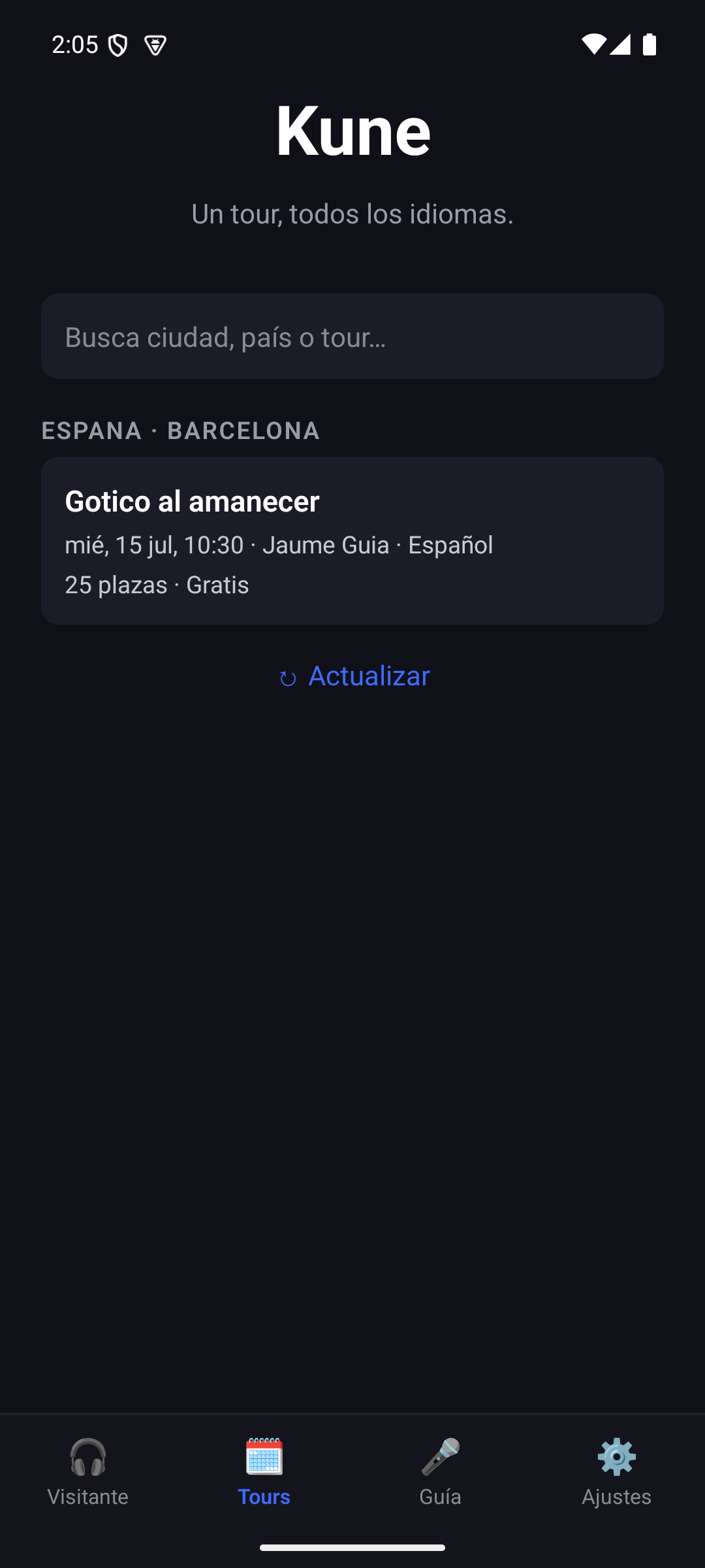 La app Kune: directorio de tours por ciudad